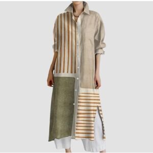 Geometric Medium Printed Midi Dress Boho‎ Geometric Color Modest